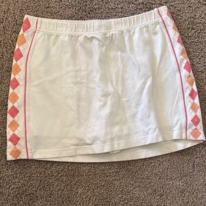 New York & Company High Low Mini Skirt White Pink